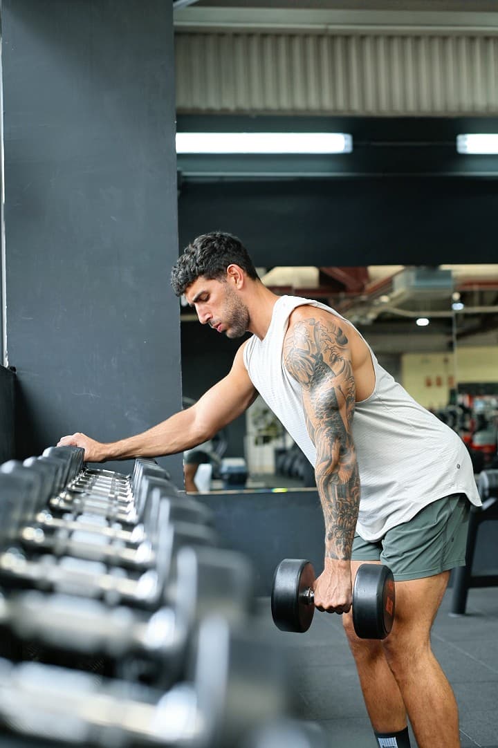Athlete performing a strength movement